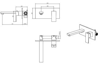 Встраиваемый смеситель для раковины Boheme Qubic 475-CR хром
